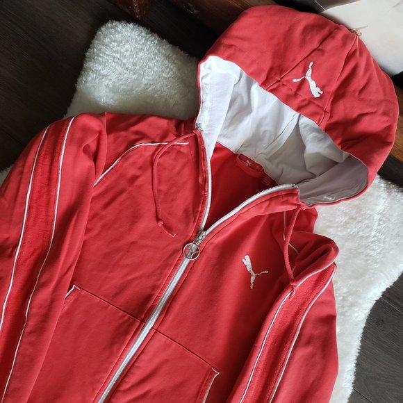 PUMA 80s Vintage Red with White Piping zip front - (S) - Picture 6 of 10
